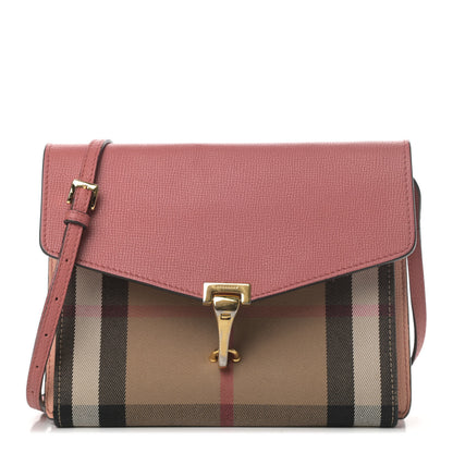Burberry Derby Calfskin House Check Small Macken Crossbody Bag Copper Pink 1 of 5