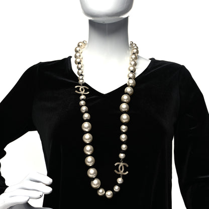 Chanel Pearl Grosgrain CC Long Necklace Gold 2 of 6