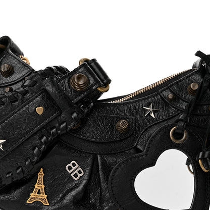 Balenciaga Agneau Arena Pin Embellished Le Cagole Shoulder Bag XS Black 8 of 10