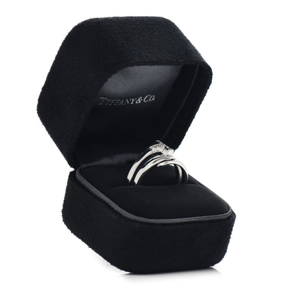 Tiffany 18K White Gold Diamond T Wrap Ring 57 8 5 of 5