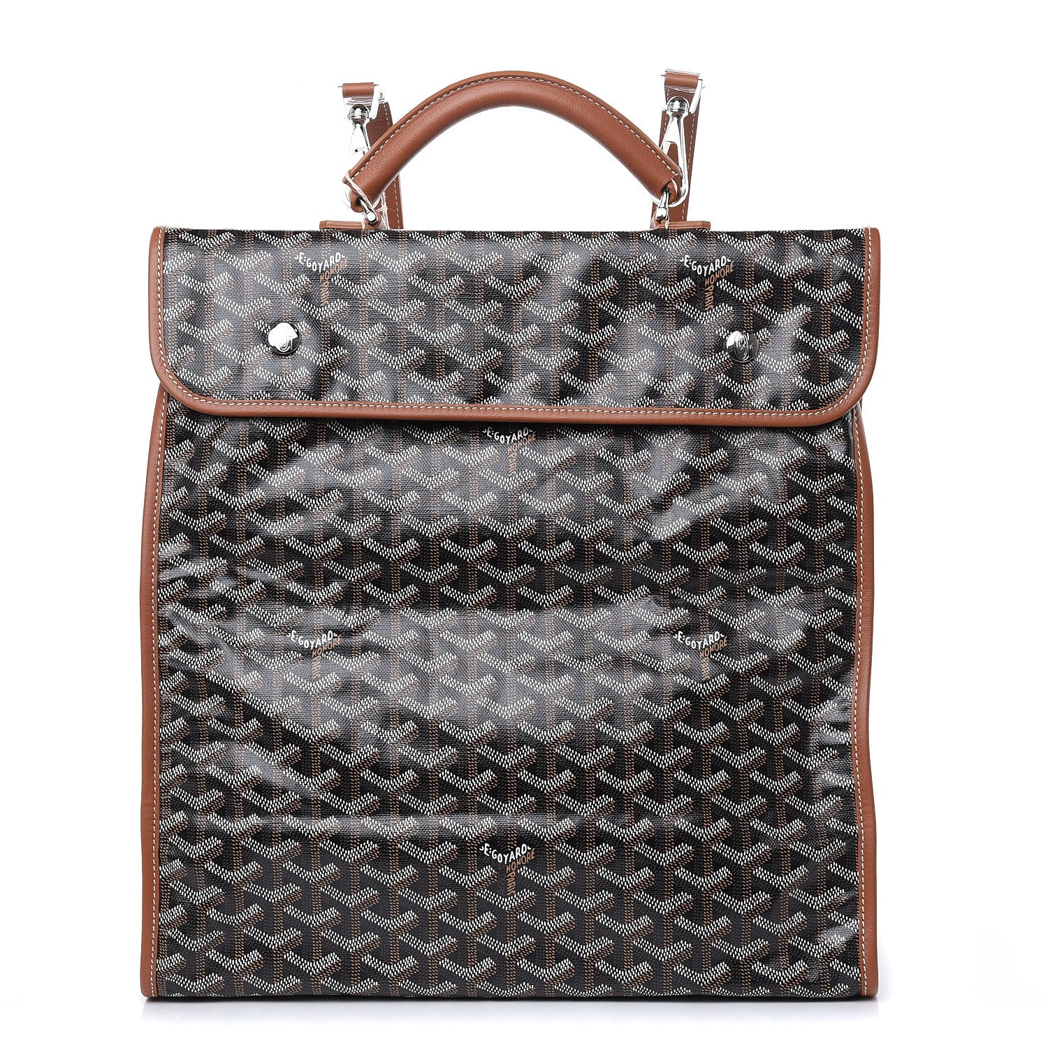 Goyard Goyardine Saint Leger Soft Briefcase Backpack Black Gold 1 of 10