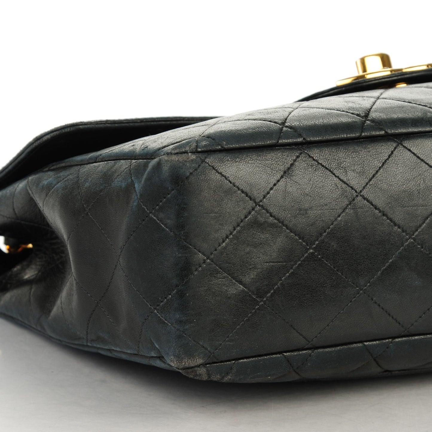 Lambskin Quilted XL Jumbo Single Flap Black