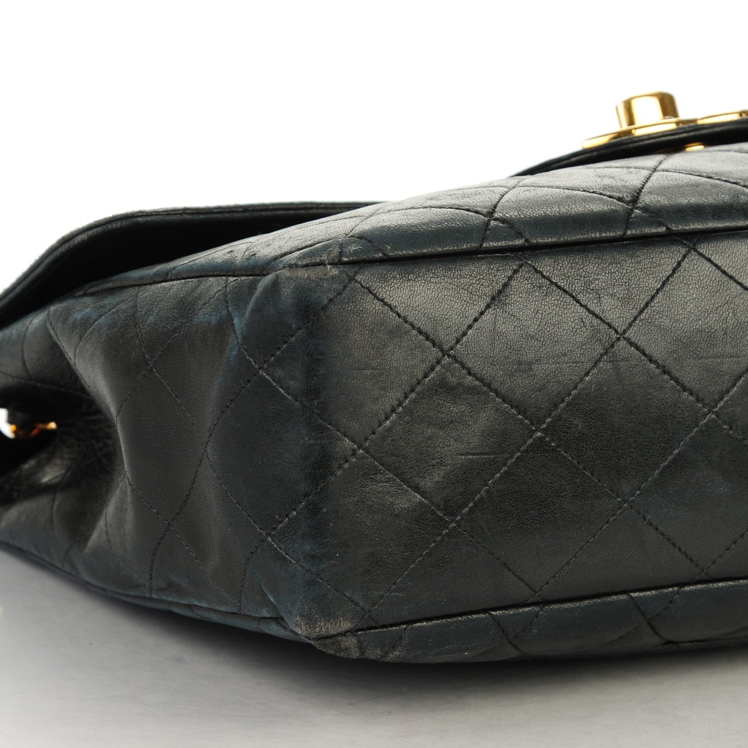 Chanel Lambskin Quilted XL Jumbo Single Flap Black 10 of 11