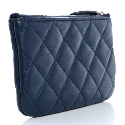 Chanel Lambskin Quilted Small Cosmetic Case Navy 3 of 12
