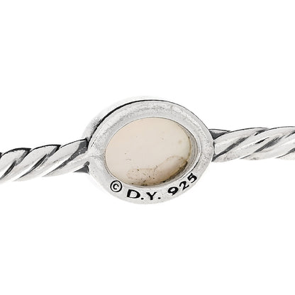 David Yurman Sterling Silver Moon Quartz 3mm Color Classics Four Station Bangle Bracelet 3 of 6