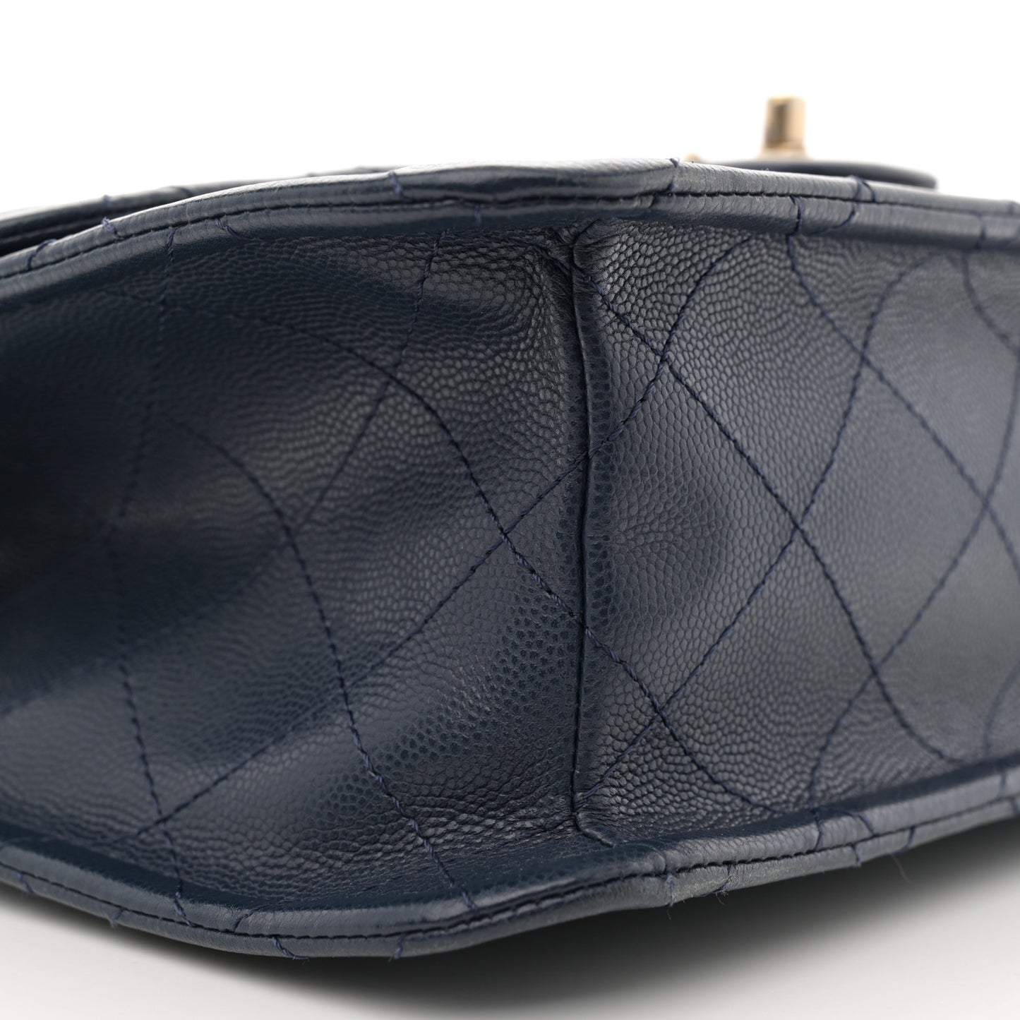 Caviar Quilted Large Sweet Classic Flap Navy Blue