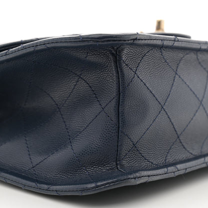 Chanel Caviar Quilted Large Sweet Classic Flap Navy Blue 9 of 11