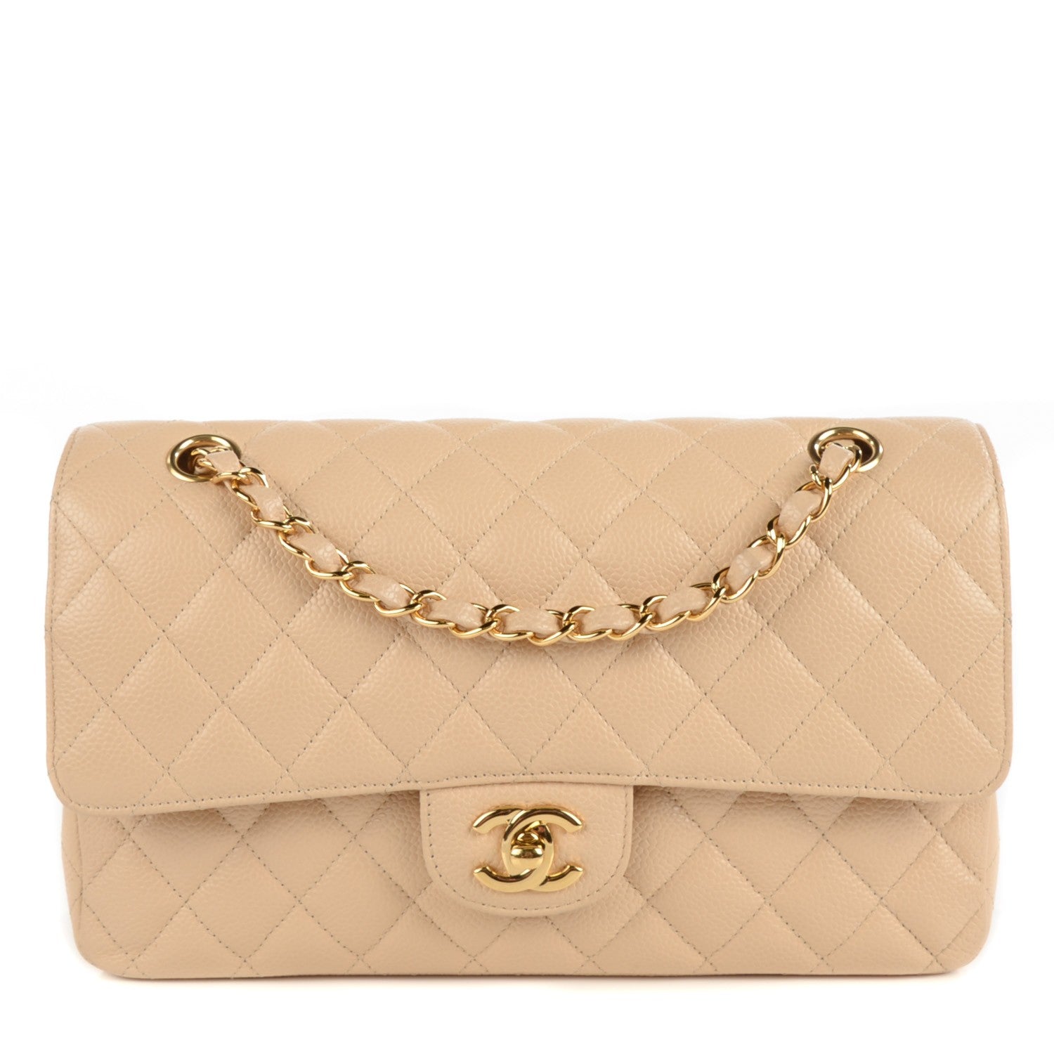 Chanel Caviar Quilted Medium Double Flap Beige Clair 1 of 8
