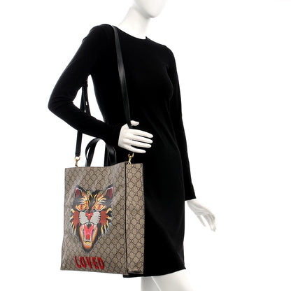 Gucci GG Supreme Monogram Angry Cat Vertical Tote 2 of 11
