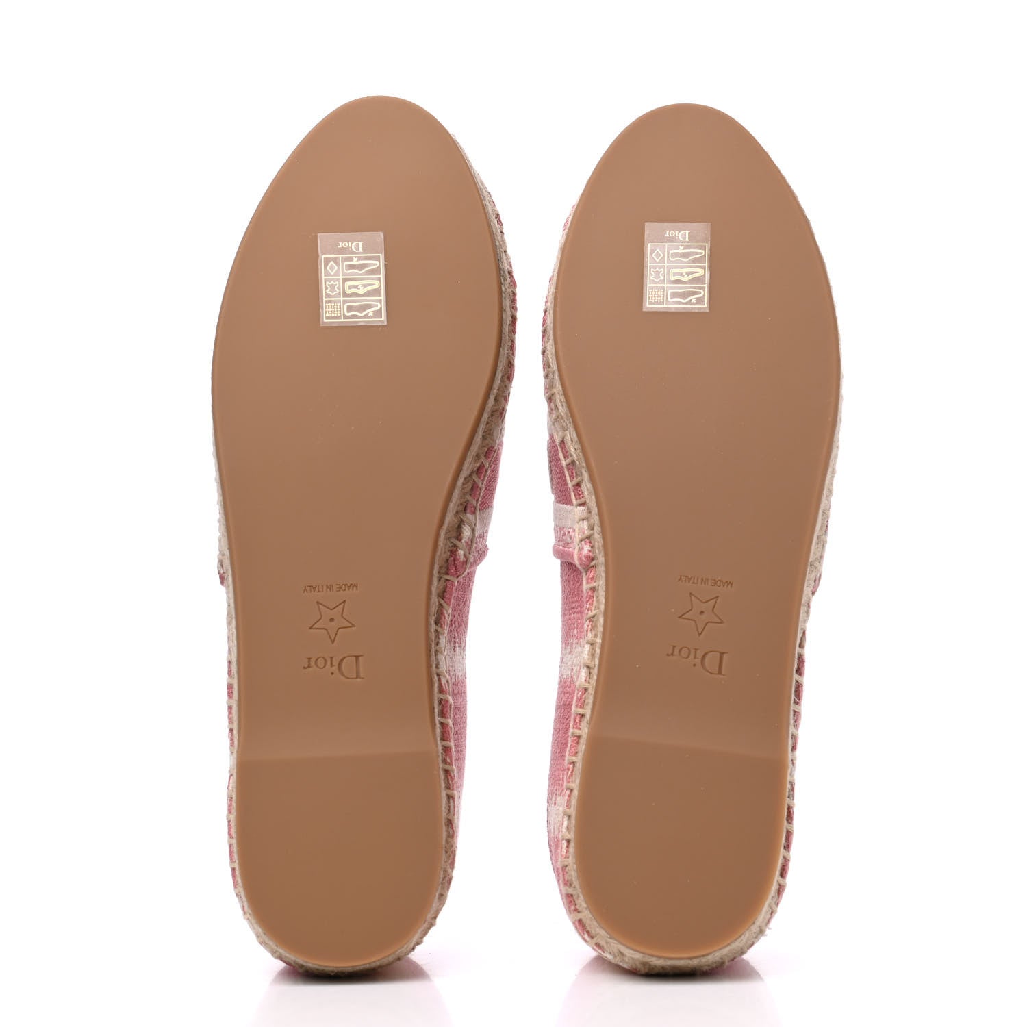Christian Dior Cotton D-Stripes Embroidered Granville 15mm Espadrilles 39 Deep Nude 5 of 9