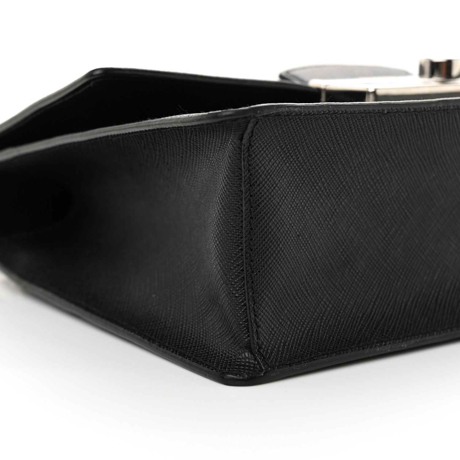 Prada Saffiano Pattina Crossbody Bag Black 9 of 10