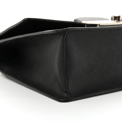 Prada Saffiano Pattina Crossbody Bag Black 9 of 10