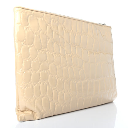 Miu Miu Vernice Alligator Embossed Clutch Sabbia 3 of 8
