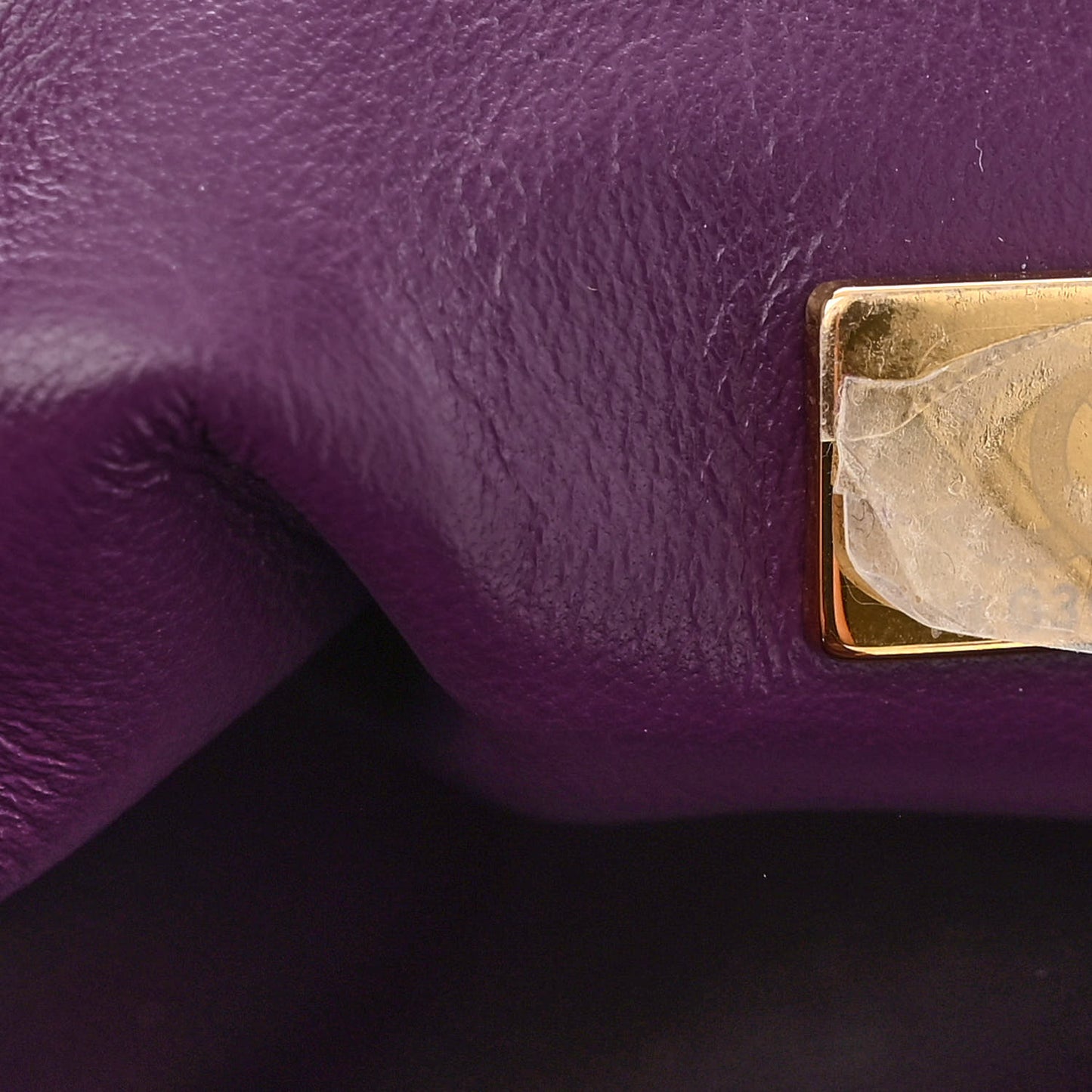 Shearling Lambskin Quilted Small Vanity Case Purple