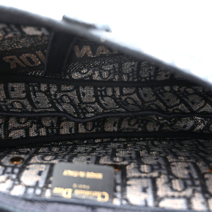 Christian Dior Oblique Embroidered Saddle Bag Blue 5 of 11