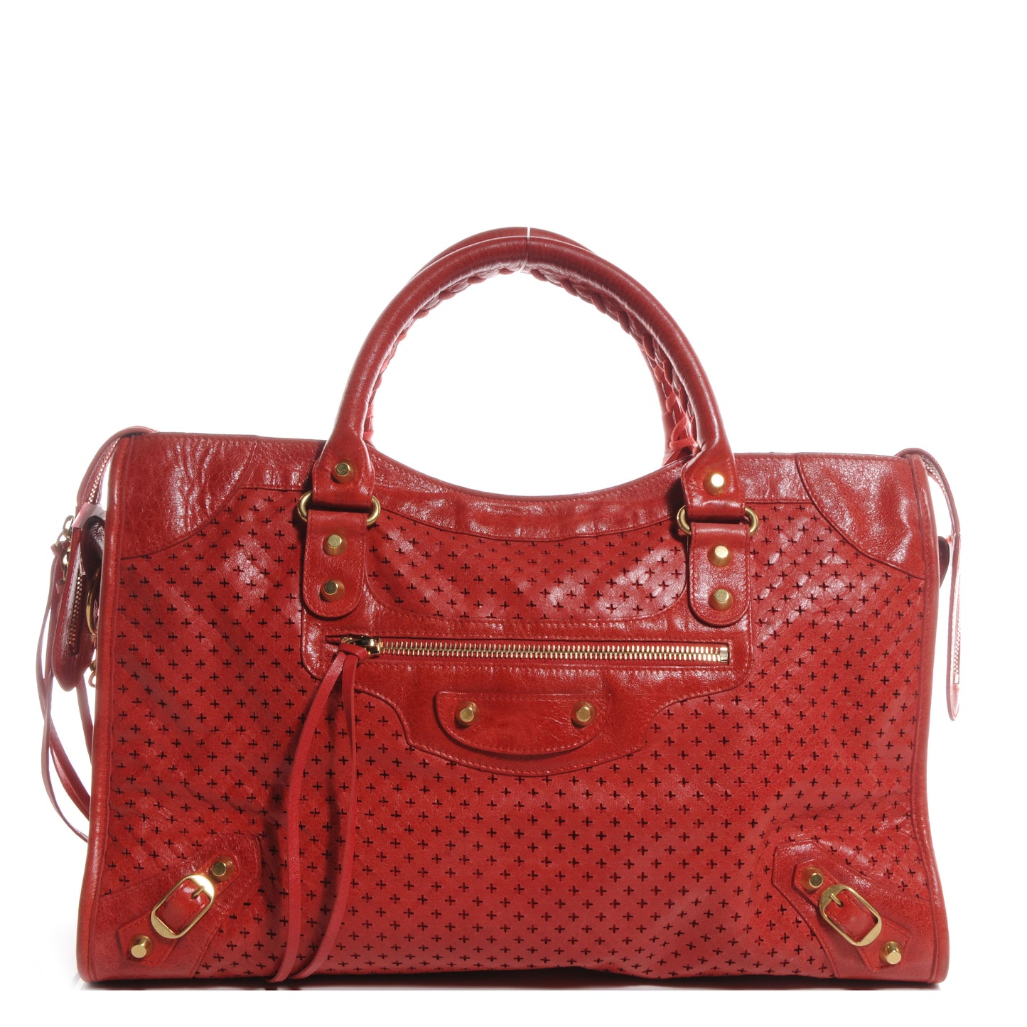 Agneau Laser Cut Cross Classic Gold Hardware City Tomate