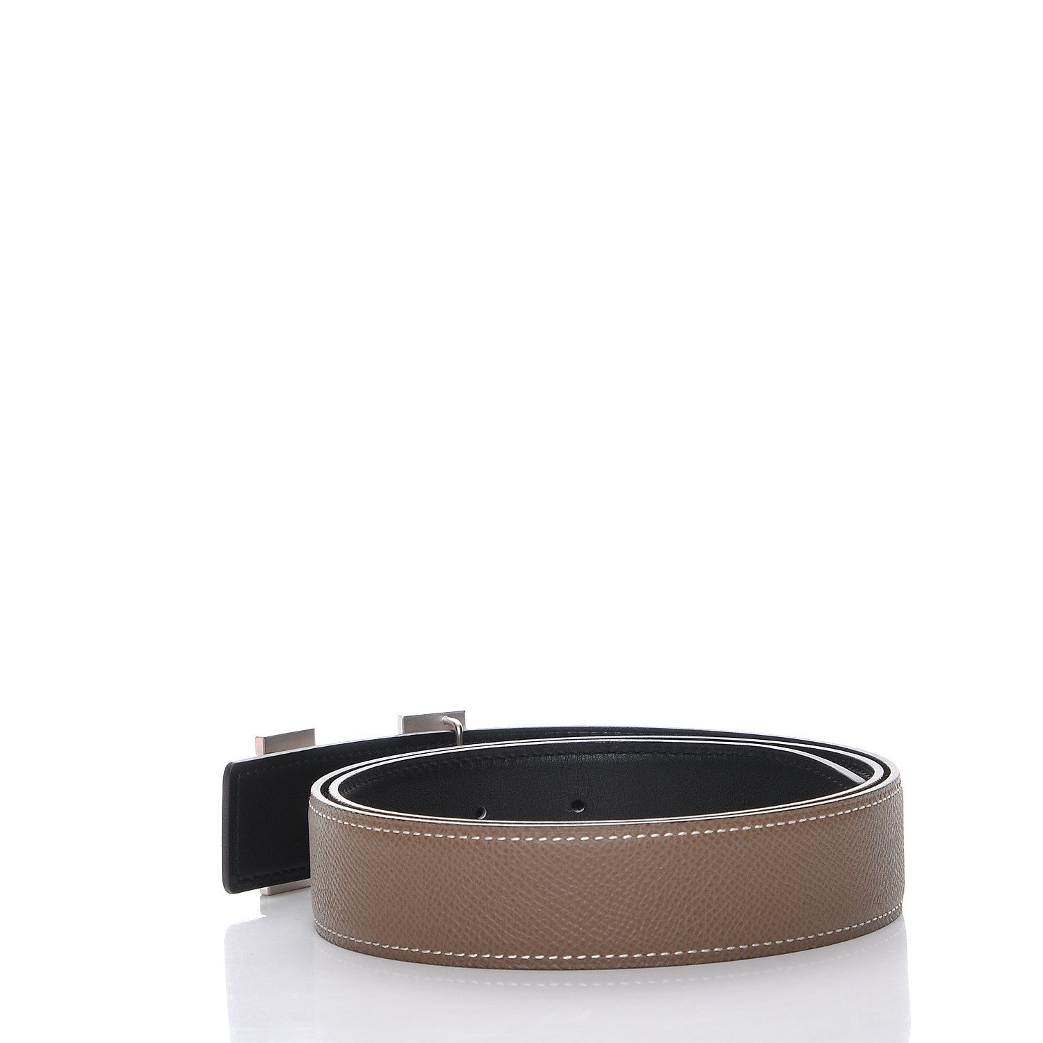 Hermes Swift Epsom 32mm H Belt 85 Black Etoupe 4 of 8