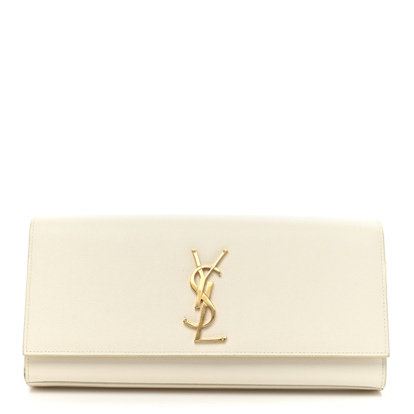 Grain De Poudre Classic Monogram Cassandre Clutch Dove White