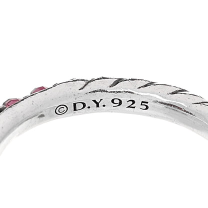 David Yurman Sterling Silver Rhodolite Garnet Cable Berries Ring 52 6 6 of 7