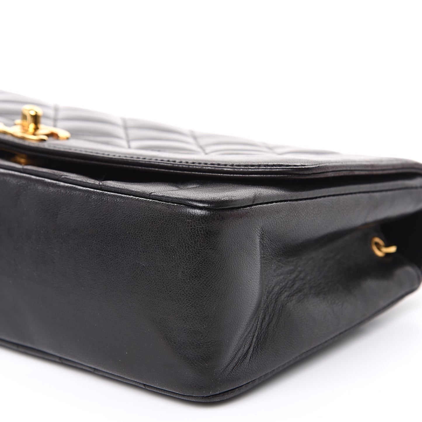 Lambskin Quilted Medium Single Flap Black