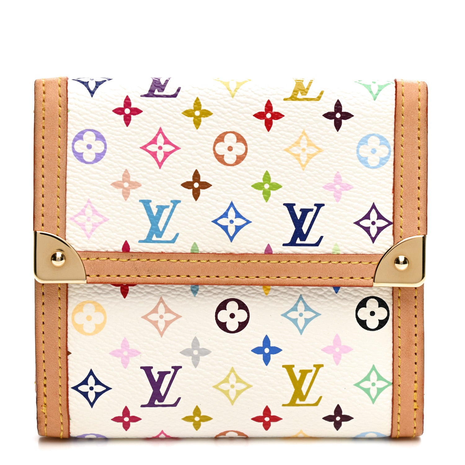 Louis Vuitton Monogram Multicolor Porte-Monnaie Billets Wallet White 1 of 8