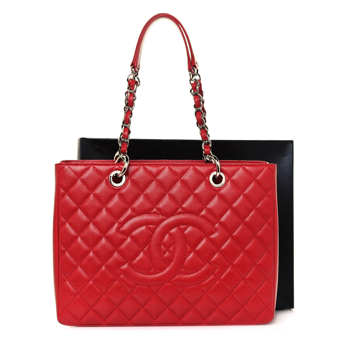Caviar Quilted Grand Shopping Tote GST Red