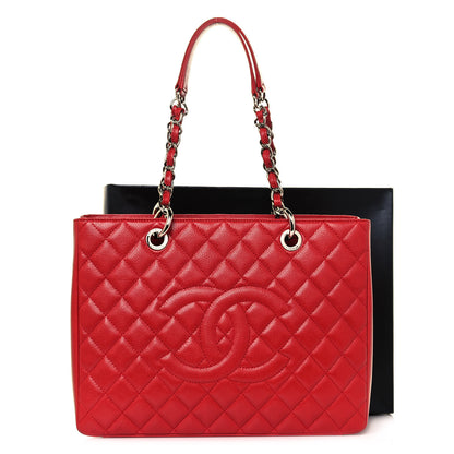 Chanel Caviar Quilted Grand Shopping Tote GST Red 13 of 13