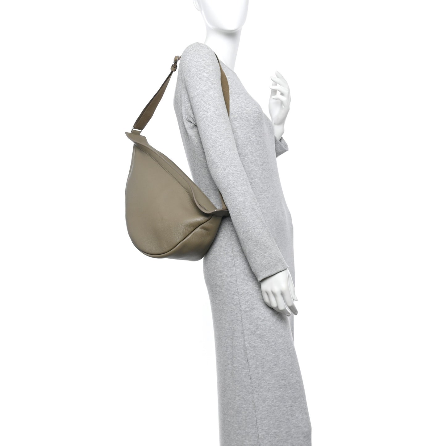Grained Calfskin Large Slouchy Banana Bag Elephant
