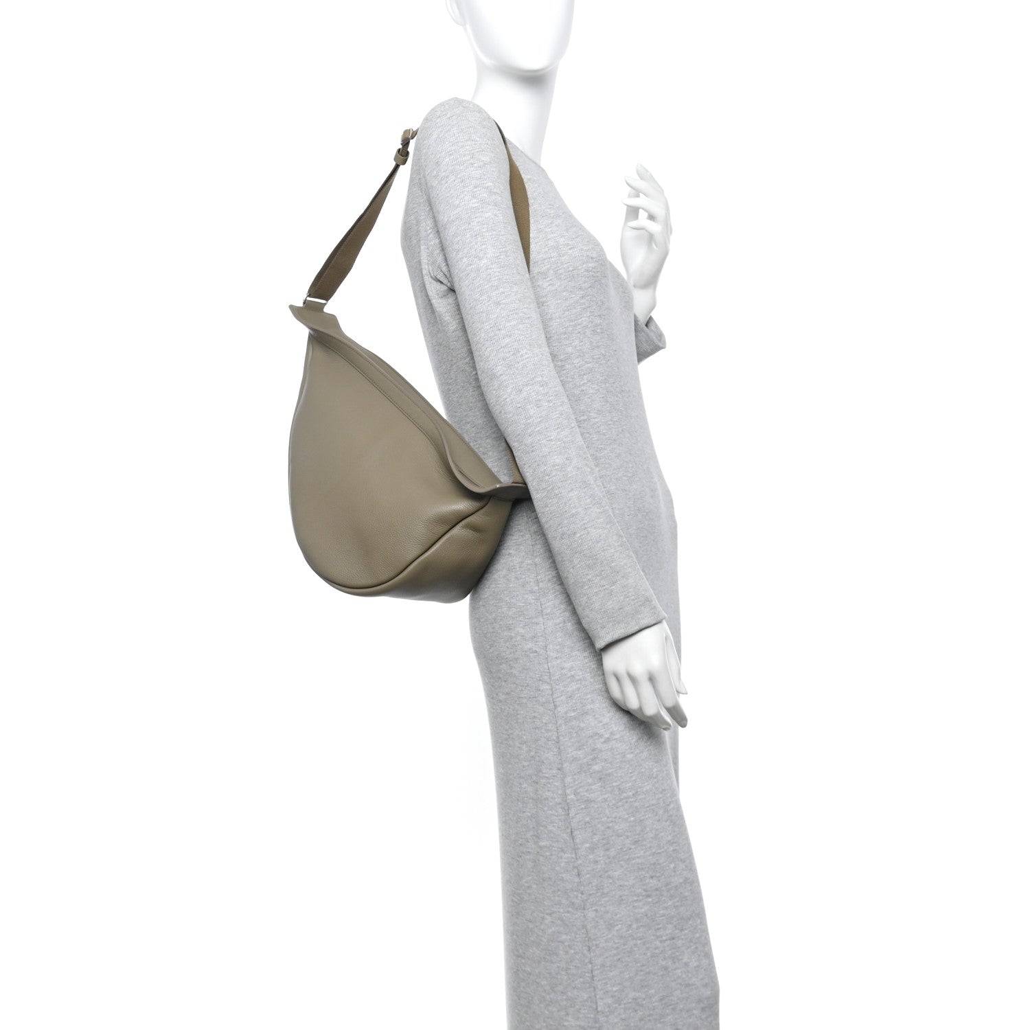 The Row Grained Calfskin Large Slouchy Banana Bag Elephant 2 of 10