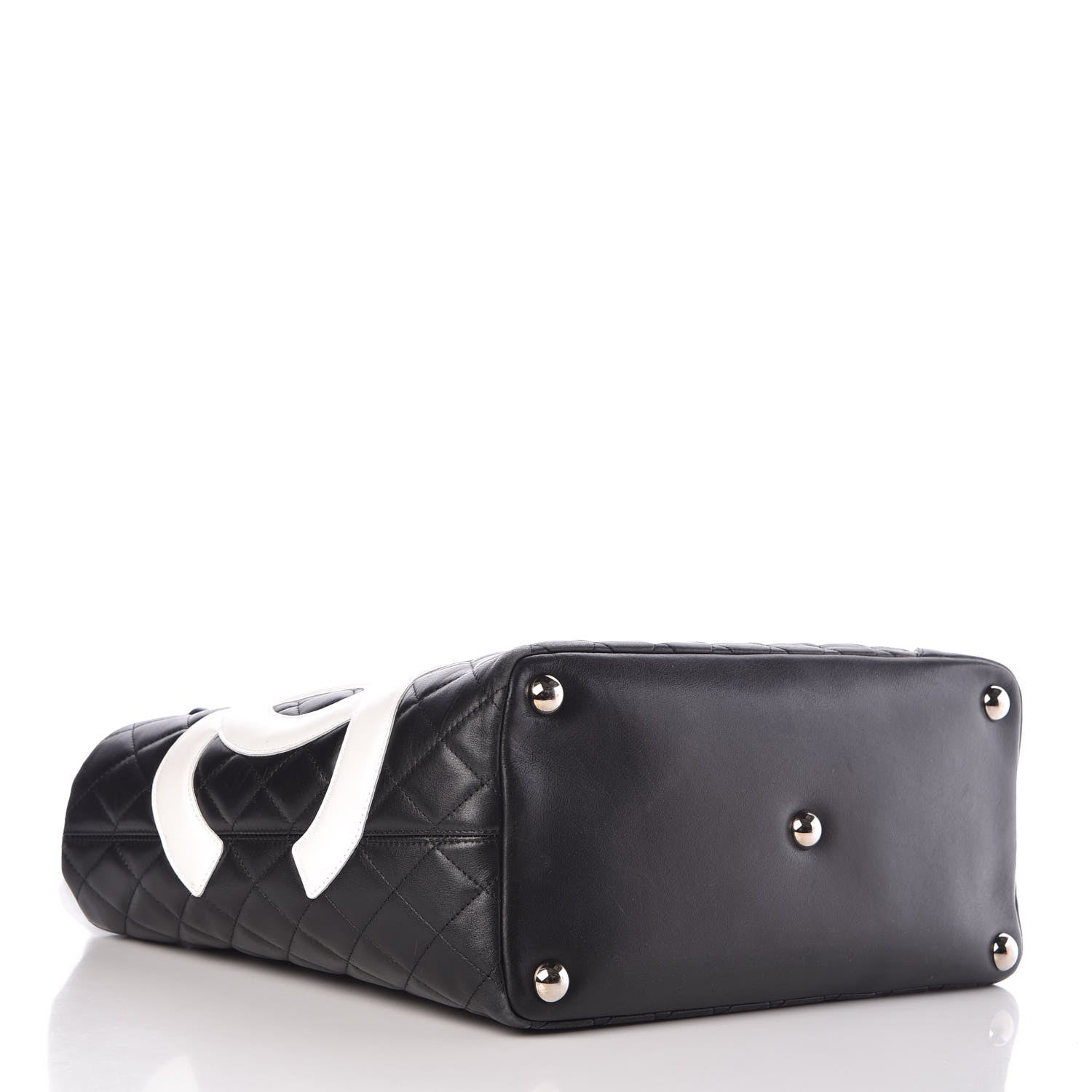 Chanel Calfskin Quilted Large Cambon Tote Black White 4 of 15