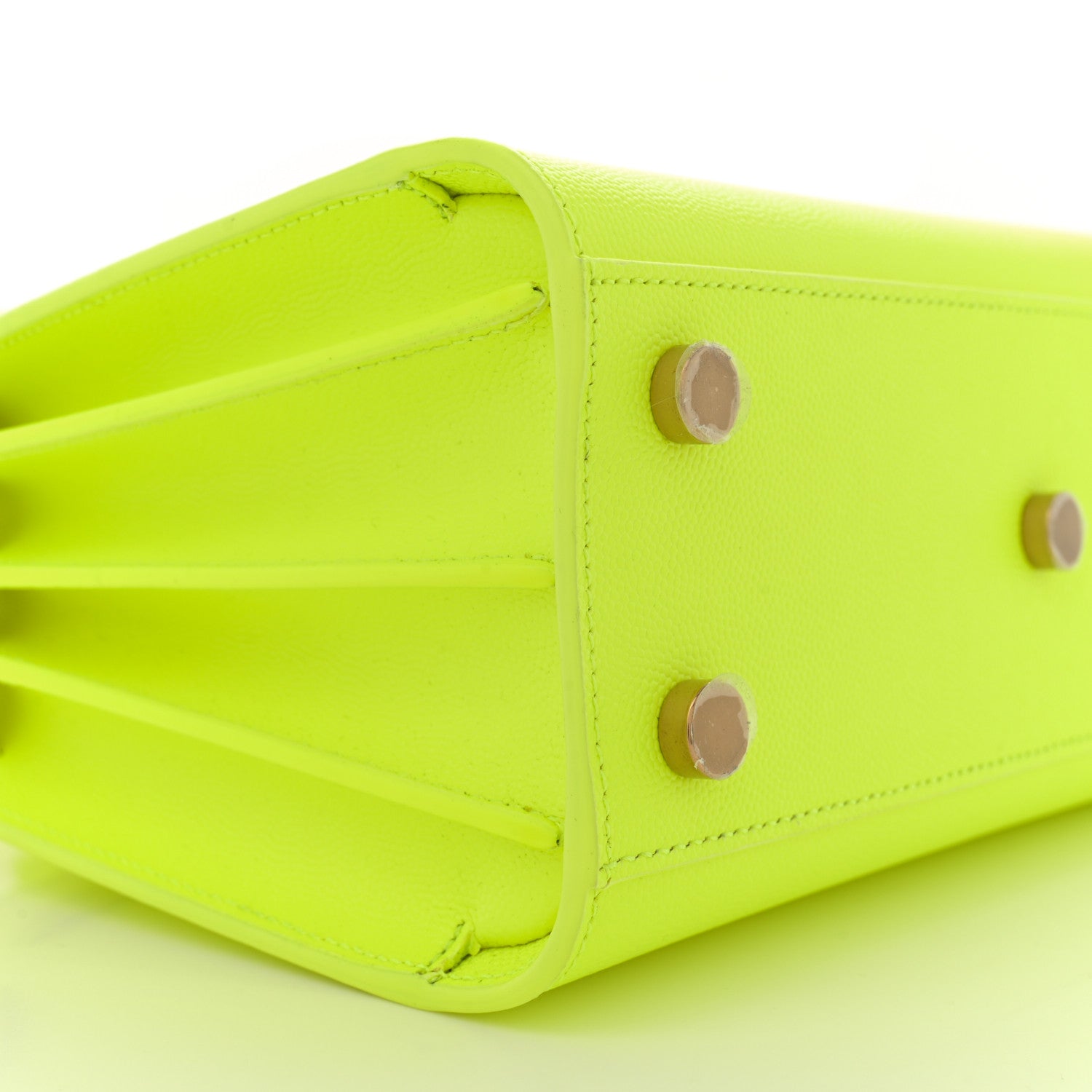 Saint Laurent Calfskin Nano Sac De Jour Neon Yellow 9 of 11