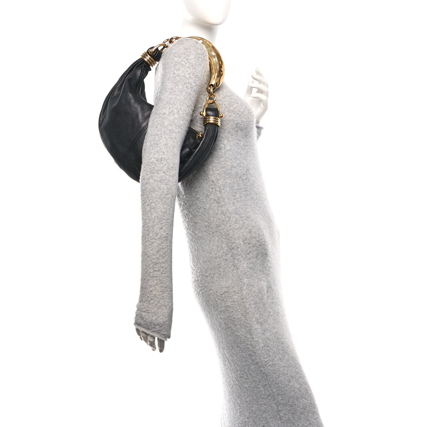 Chloe Grained Buffalo Small Bracelet Hobo Bag Black 2 of 11