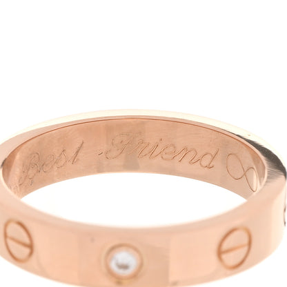 Cartier 18K Pink Gold Diamond 4mm LOVE Wedding Band Ring 51 5.75 5 of 5