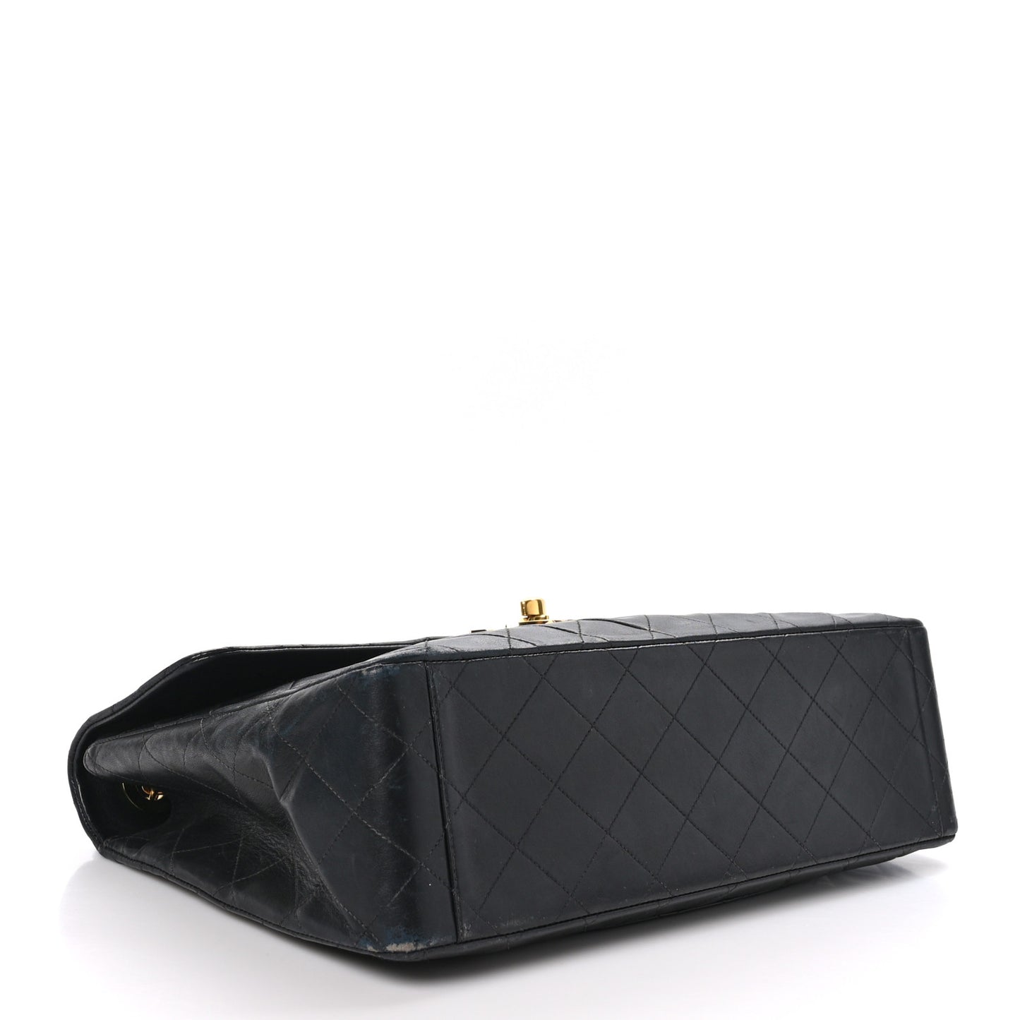 Lambskin Quilted XL Jumbo Single Flap Black