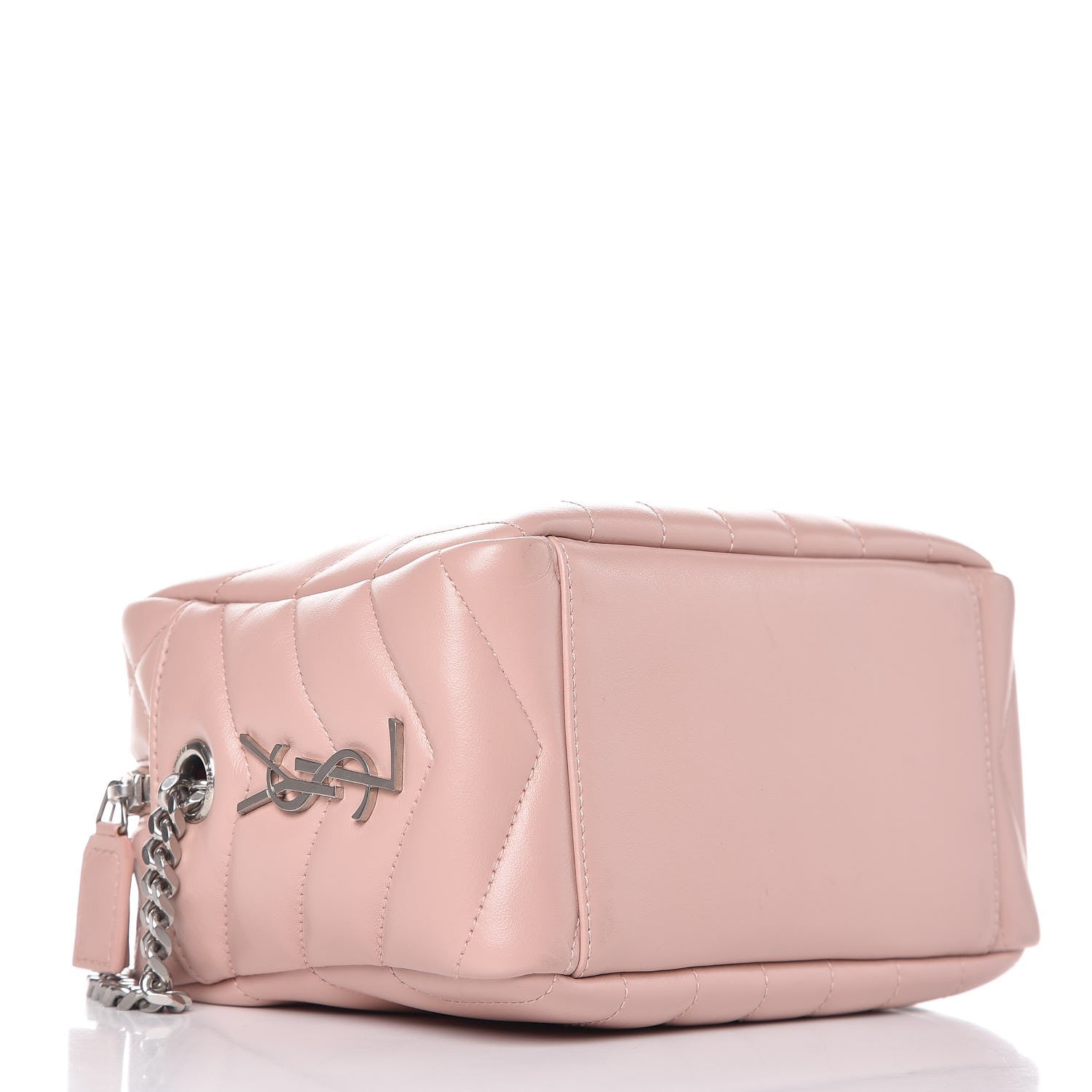 Saint Laurent Calfskin Y Quilted Monogram Small Loulou Bowling Bag Pale Pink 4 of 10