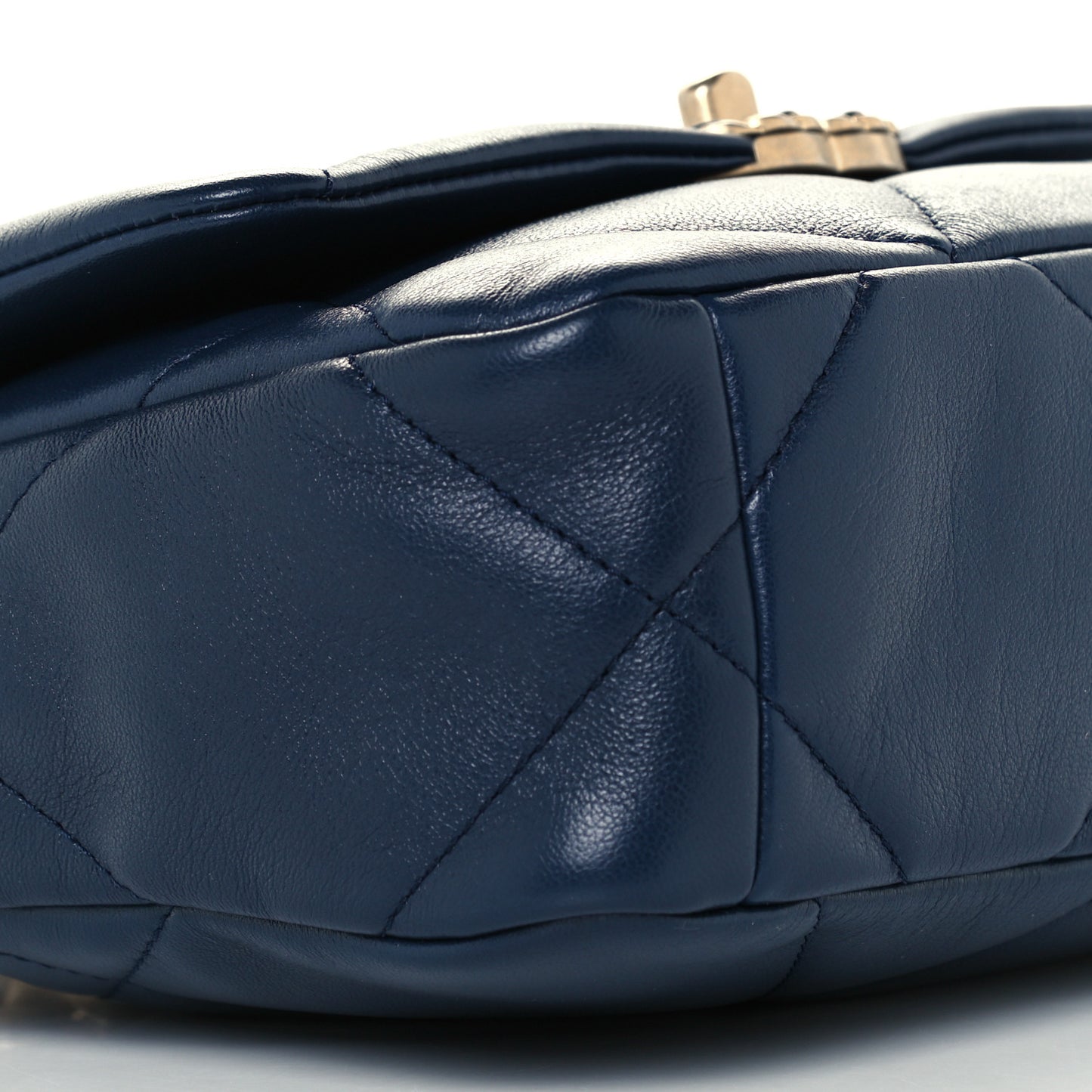 Lambskin Quilted Medium Chanel 19 Flap Navy Blue