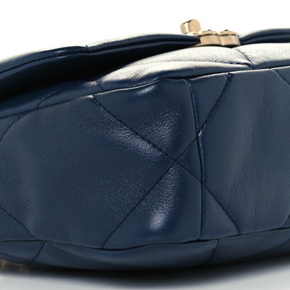 Chanel Lambskin Quilted Medium Chanel 19 Flap Navy Blue 9 of 11