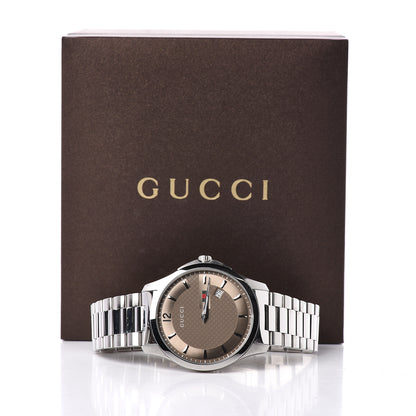 Gucci Stainless Steel 40mm G-Timeless Quartz Watch Brown 7 of 7