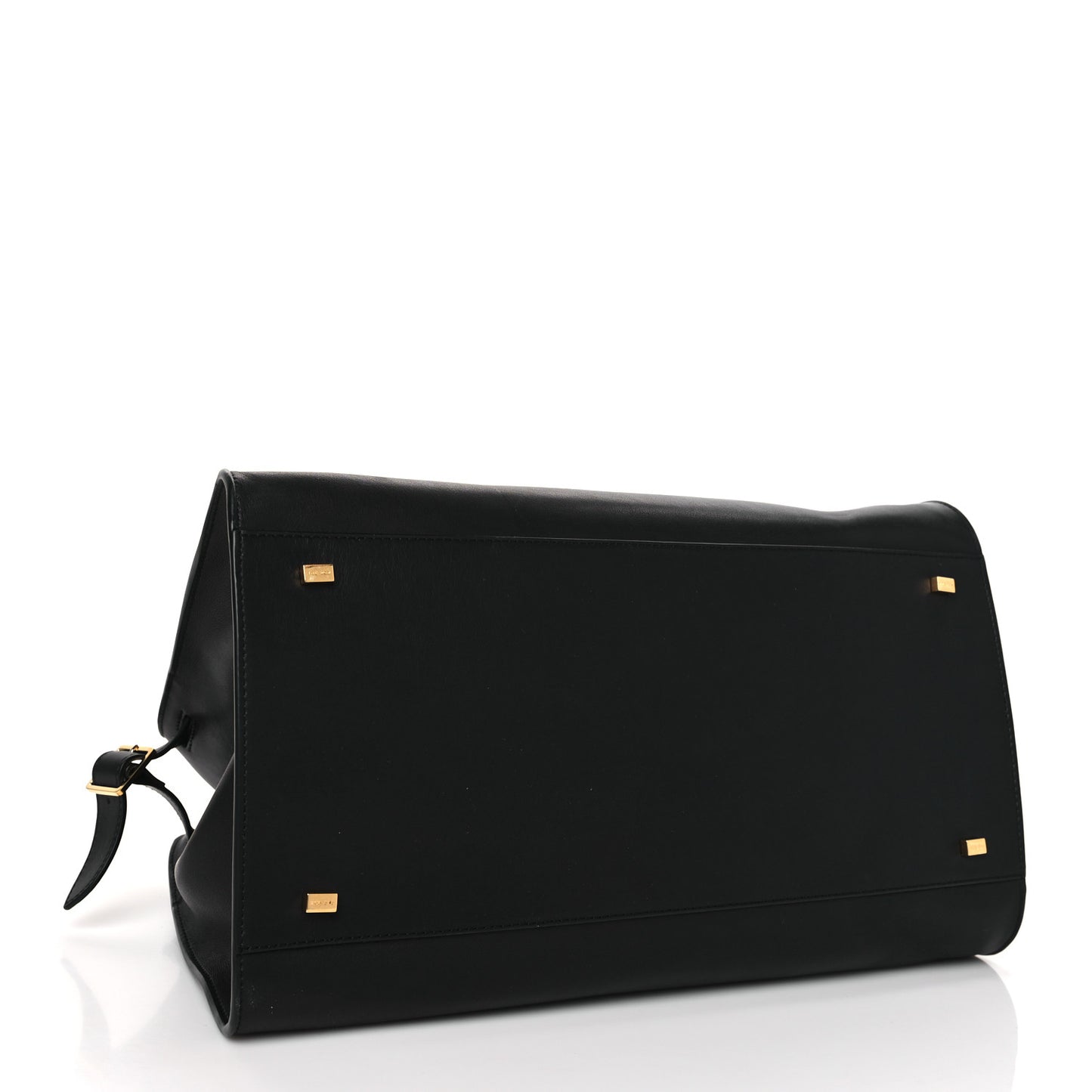 THE ROW Polished Saddle Calfskin Soft Margaux 15 Black