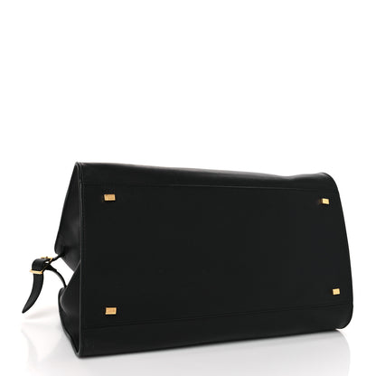 The Row THE ROW Polished Saddle Calfskin Soft Margaux 15 Black 4 of 8