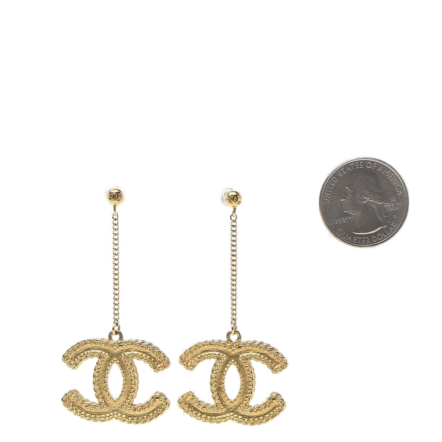 CC Drop Earrings Matte Gold