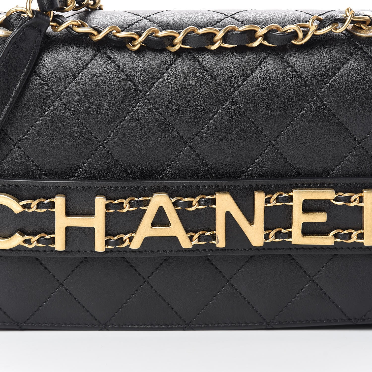Chanel Calfskin Quilted Enchained Flap Black 8 of 11