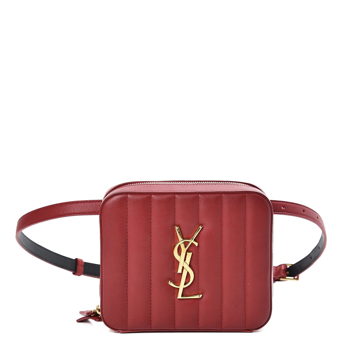 Lambskin Matelasse Vicky Monogram Belt Bag Eros Red