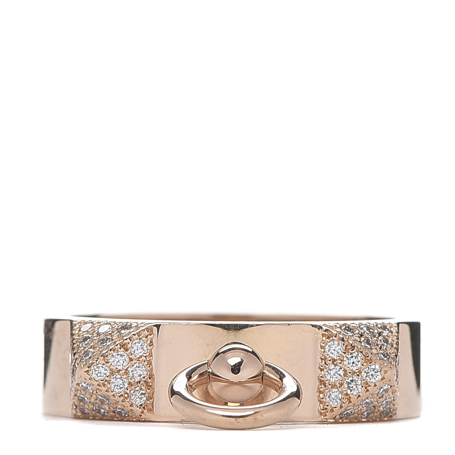 Hermes 18K Rose Gold Diamond PM Collier De Chien Ring 53 6.25 1 of 5