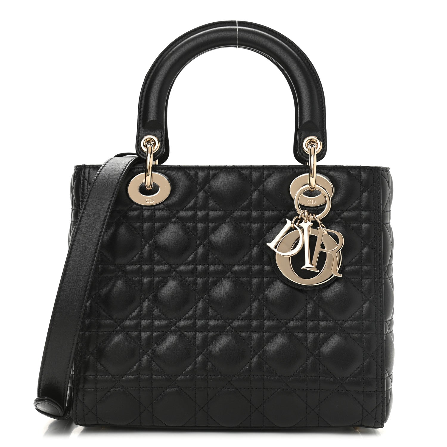 Christian Dior Lambskin Cannage Medium Lady Dior Black 1 of 11