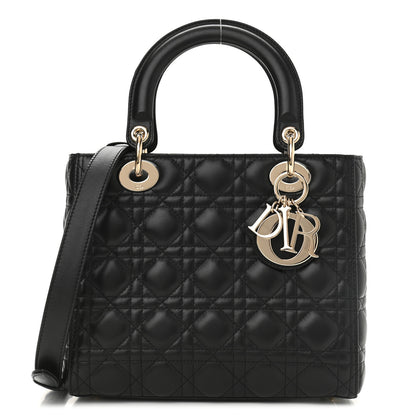 Christian Dior Lambskin Cannage Medium Lady Dior Black 1 of 11