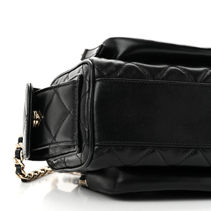 Chanel Shiny Crumpled Lambskin Quilted Small Preppy Pocket Camera Case Black 9 of 10
