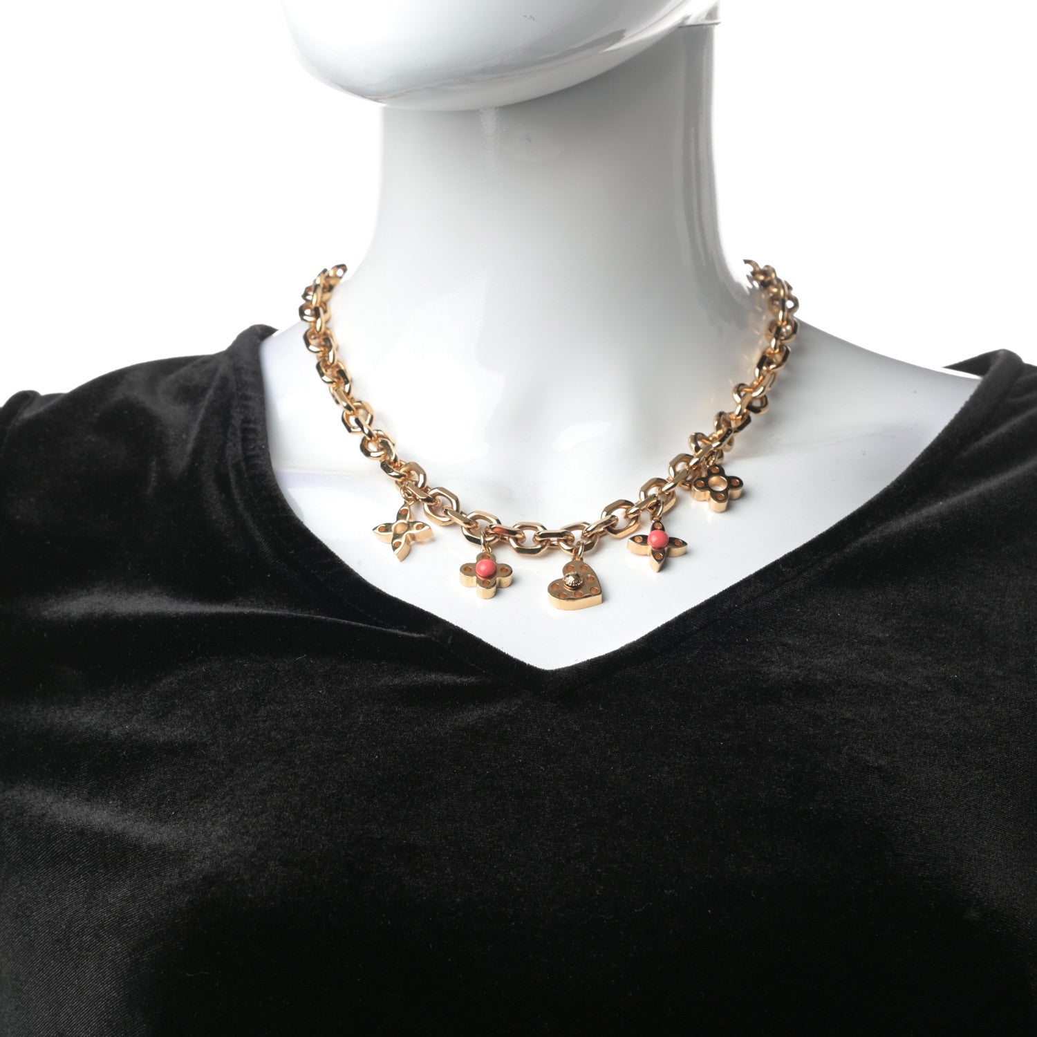 Louis Vuitton Monogram Hide and Seek Necklace Gold 2 of 6