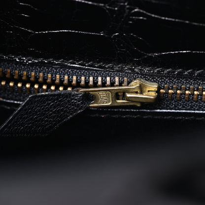 Hermes Shiny Alligator Kelly Sellier 28 Black 27 of 39