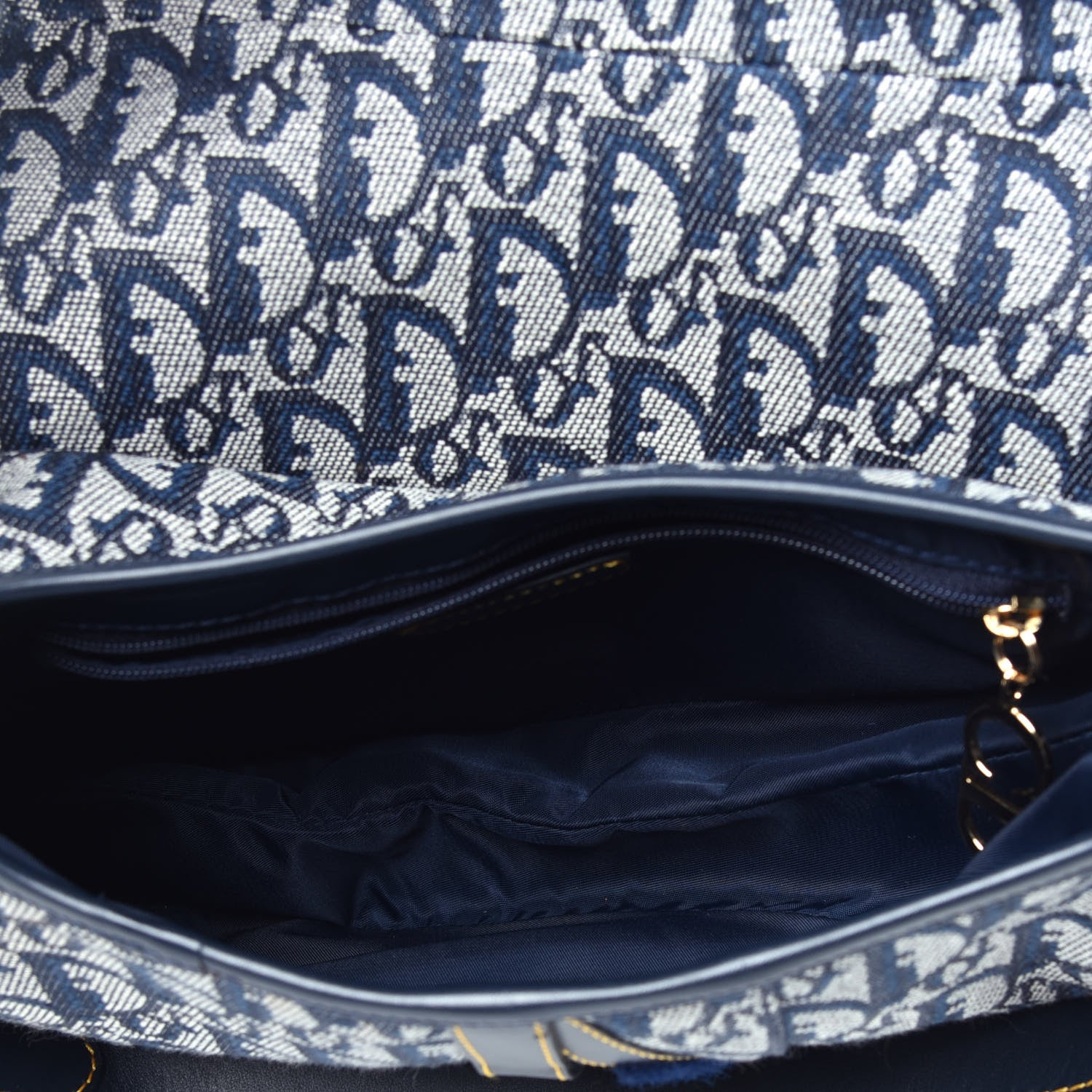 Christian Dior Monogram Saddle Bag Blue 5 of 9